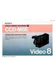 Sony CCD M 8 E manual. Camera Instructions.